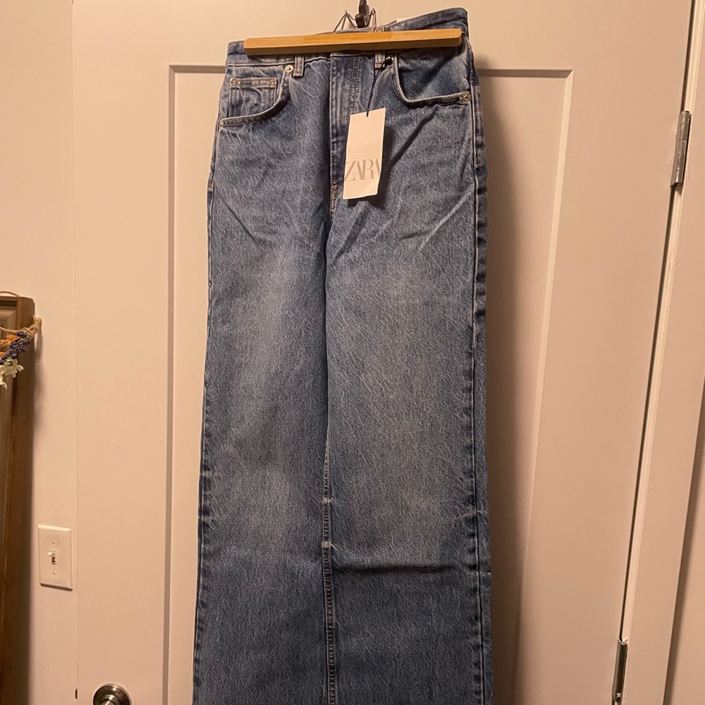 Zara High Rise Wide Leg Jeans
